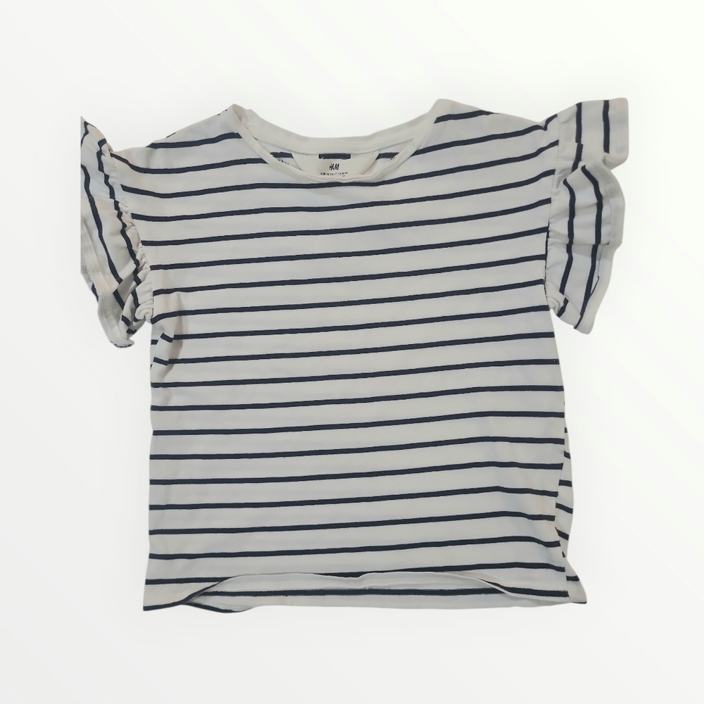 H&M Navy and White Striped Kids Tee